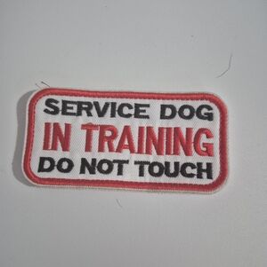 Service Dog In Training Patch  Red and White